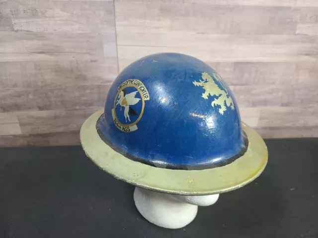 USAF 366th AGS "Wings of the Gunfighter" Painted Civil Defense Helmet Cold War