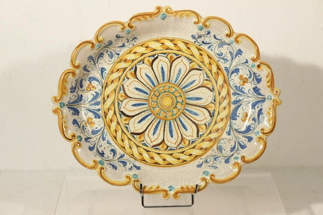 Plat en faïence Italie XXème signé Toti Sciacca dlg Sicile Taormina Faenza 2