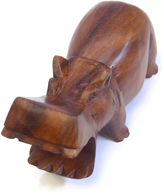 Hand Carved Wooden Hungry Hippo ~ OOAK Christmas & Birthday Gift 3