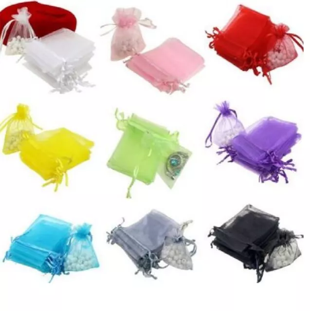 50/100 Organza Wedding Xmas Party Favor Gift Candy Bags Jewellery Packing Pouch 2