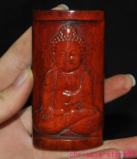 3.2" Tibet cow carved Shakyamuni Sakyamuni Shakya Mani Talisman pendant statue