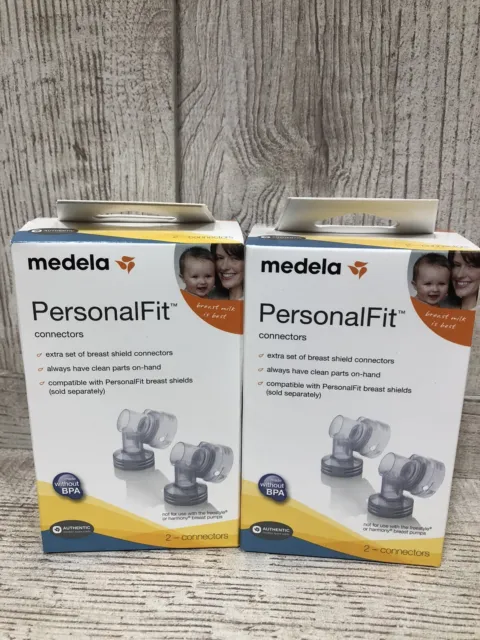 LOT 4 Connectors (2 Boxes) Medela Spare Replacement PersonalFit Authentic No BPA