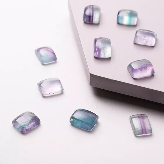 Rainbow Fluorite Octagon Shape Cabochon Loose Gemstones AAA Quality fluorite