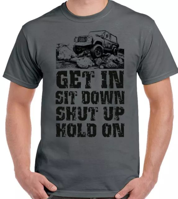 T-shirt 4x4 Off Roading Get In Sit Down da uomo divertente 4X4 110 90 SVX 2