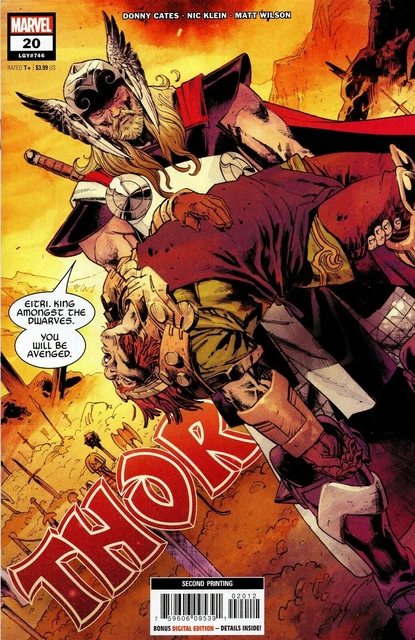 Thor #20 2nd printing Klein variant God Of Hammers Part 2 Mjolnir Marvel Comics