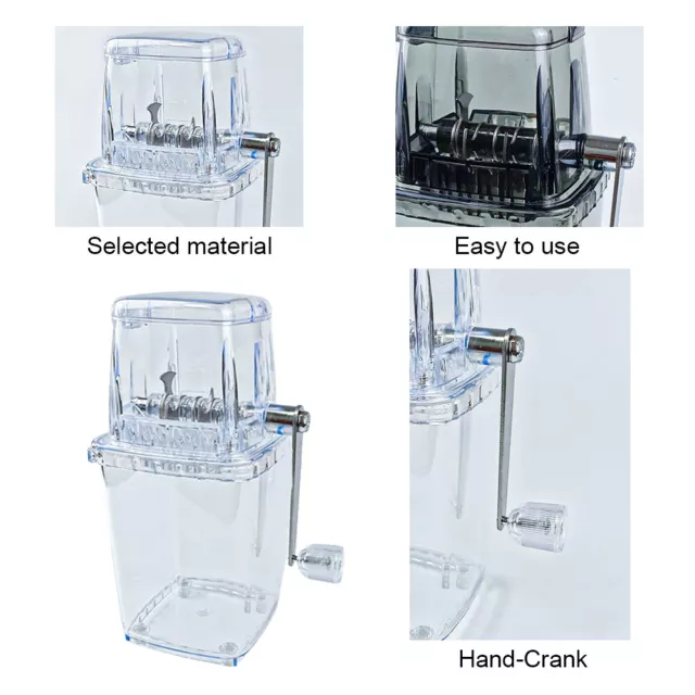 Home Kitchen Hand Crank Clear Camping Indoor Outdoor Easy Clean Ice Crusher