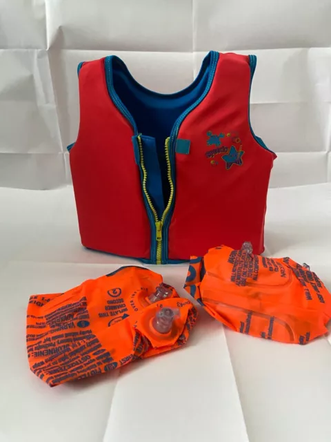 Speedo Sea Squad Life Vest Age 2-4 15-20kg Unisex Swimming. 2 Zoggs armbands