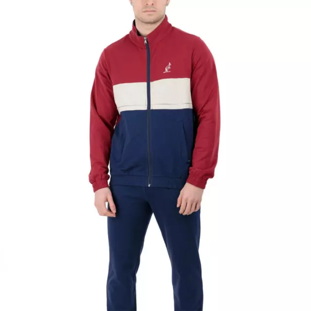 Tute  Uomo Australian Blu E Rosso Swutu0060 842 Tuta Full Zip Blu-Rosso Uomo