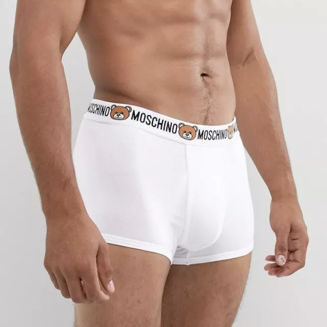 Nwt Moschino 2-Pack Classic White Bear Boxer Brief Underwear Size - Xxl/2Xl