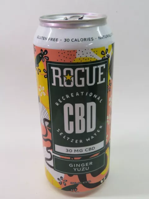 Craft BEER Empty Can ~ ROGUE Brewing Recreational CBD Ginger Yuzu Seltzer Water