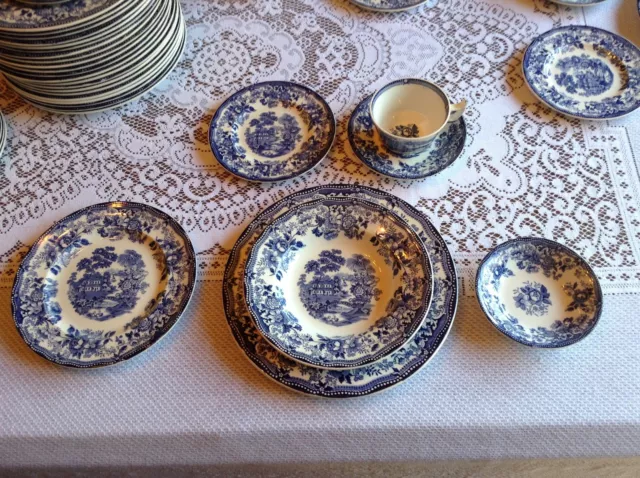 Antique Dinnerware Set - Royal Staffordshire Tonquin Blue