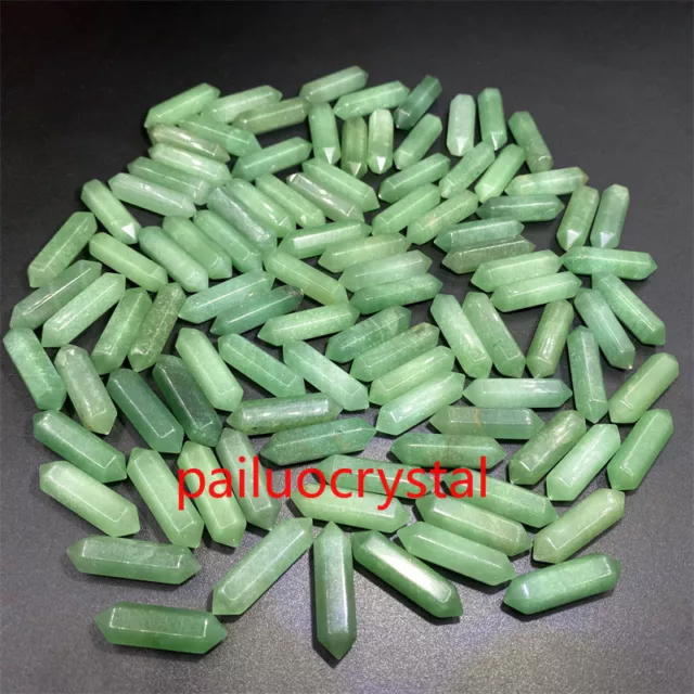 50pc Wholesale Natural Aventurine Obelisk Quartz Crystal Wand Double Point Gem