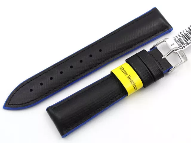 Sangle Morellato Imperméable Silicone Noir et Bleu Unisexe Montre Band Neuf