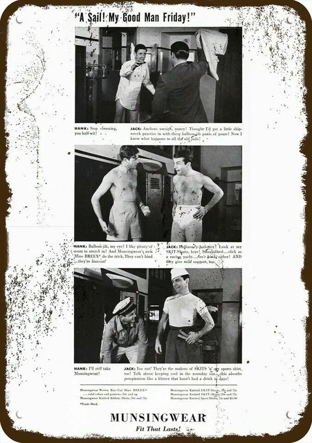 1940 MUNSINGWEAR Men's Underwear Vintage Look DECORATIVE METAL SIGN - HANK & JAC