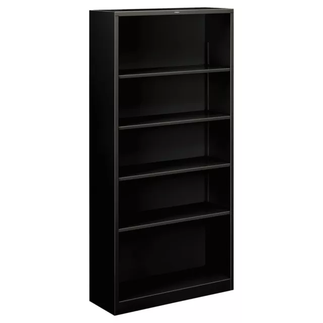 HON S72ABCP 34.5 in. x 12.63 in. x 71 in. 5-Shelf Metal Bookcase - Black New