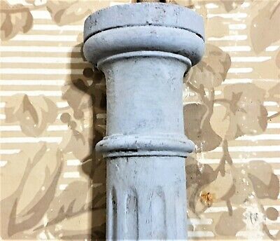 Victorian gray painted wood carving column Antique french architectural salvage 9