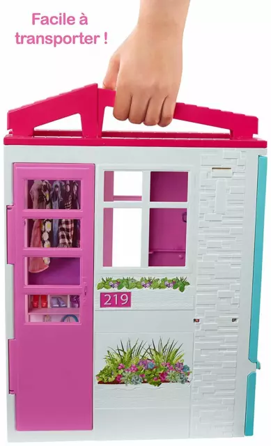 Barbie Maison de poupées portable acecssoires pack vêtements jouets Mattel FXG55 3