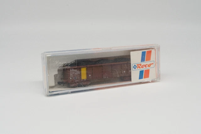 Wagon tombereau marron à bogies type Eaos E79 Roco 25196
