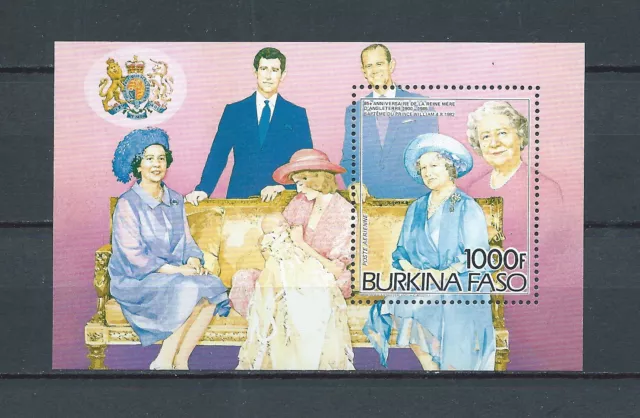 AFRIQUE BURKINA FASO - 1985 YT 27 reine mère elizabeth - BLOC NEUF** MNH LUXE