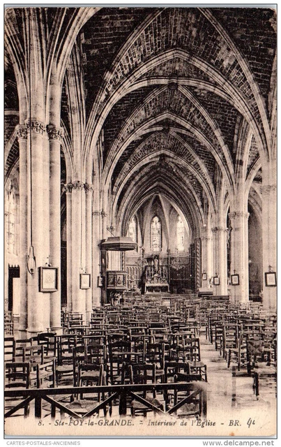 33 SAINTE FOY LA GRANDE - vue de l'interieur de l'eglise