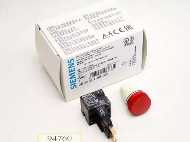 Siemens Leuchtmelder rot 3SB2204-6BC06 (3SB2304-2A) / Neu OVP