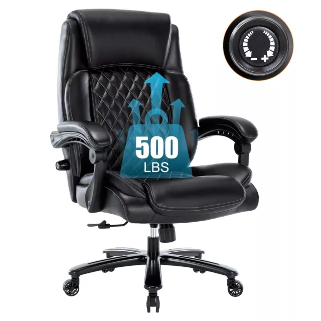 Executive Office Chair - 500lbs Heavy Duty Office Chair, Wide Seat Bonded Lea...