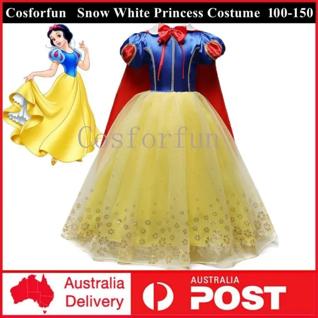 Kid Girls Snow White Princess Dress Costume Fairytale Dress Party Birthday Gifts