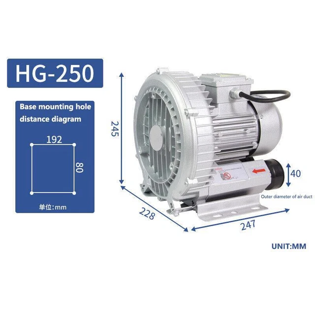 High Pressure Fan Vortex Fan Industrial Dust Collector Centrifugal Blower HG-250