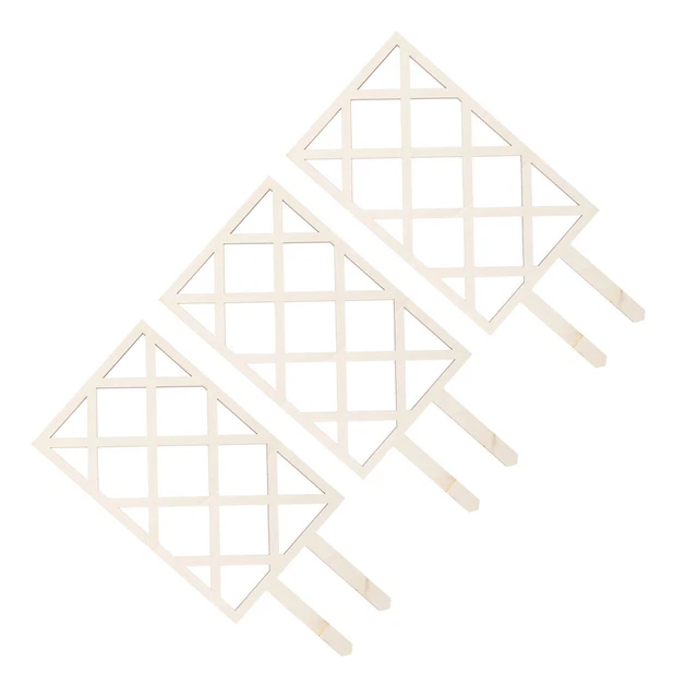 3pcs Trellis en bois Plantes en bois Trellis Jardin Potted Flower Supports