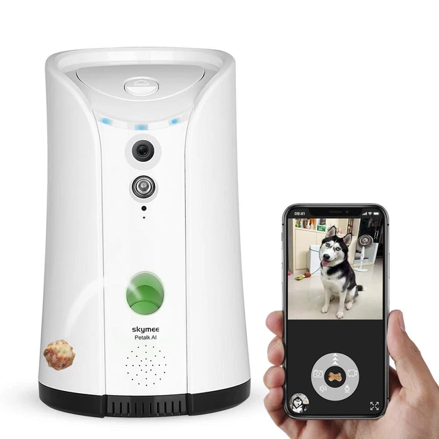 SKYMEE Dog Camera Treat Dispenser, WiFi Remote Pet Camera with Two-Way Audio ...