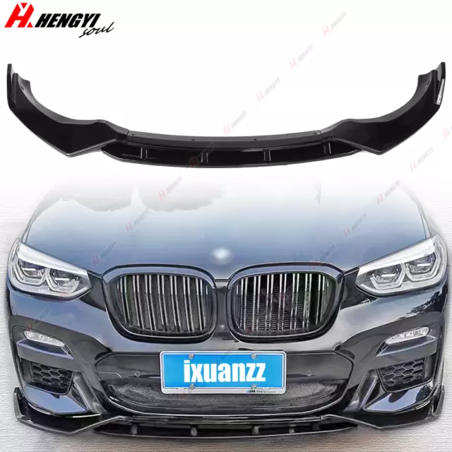 For BMW X3 X4 M-Sport 18-2021 Front Bumper Lip Body Kit Spoiler Gloss Black