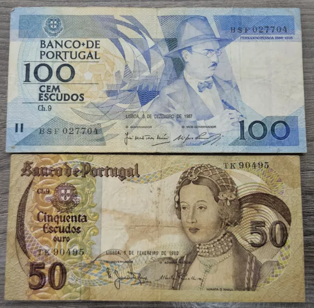 Portugal banknote  various dates ( 2 pieces)