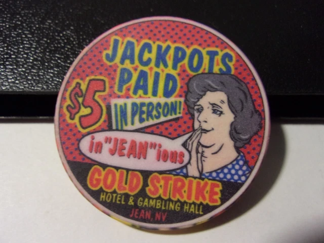 GOLD STRIKE HOTEL & GAMBLING HALL CASINO $5 hotel gaming poker chip (LTD 1000)