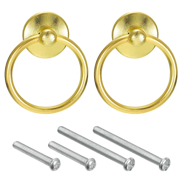 2 piezas de anillo redondo tira cajones perillas doradas para armario armario armario