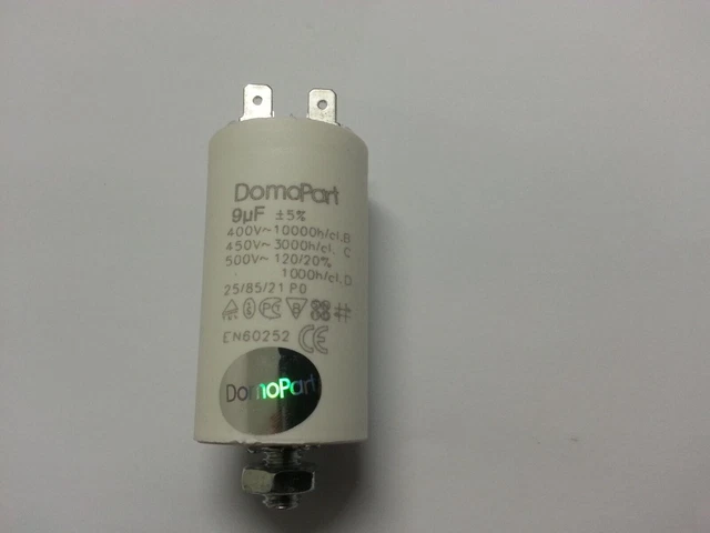 Condensateur De Démarrage 9µF (9MF) 250V - Marque ESTA - Neuf Avec Fils De Sortie
