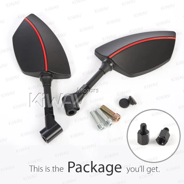KiWAV rétroviseur Redline noir convex emark 10mm 1.5p pour BMW R 1200GSA