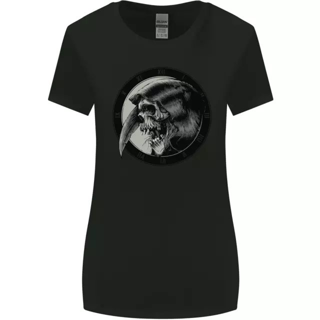 Grim Reaper Orologio Teschio Biker Gotico Demone Donna Taglio Più Largo