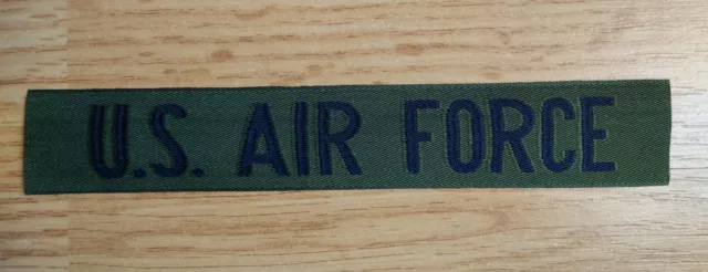 6 3/8" Patc US Air Forceh USAF Military Uniform Tape Spellout Tab Green Blue