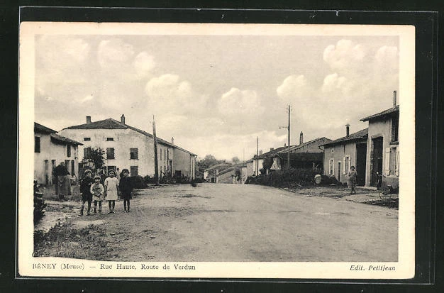 CPA Beney, Rue Haute, Route de Verdun