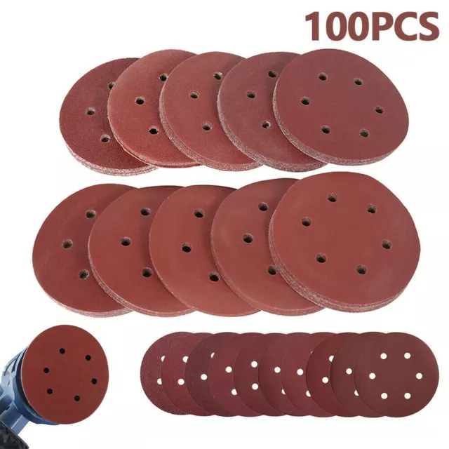 100x 150mm 6-Hole Sanding Discs 40-2000 Grit Hook and Loop Orbital Sander Pad AU