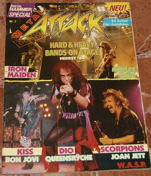 Metal Attack Magazine Nº1 Iron Maiden+Motley Crue+Wasp+Dio+Kiss+Scorpions 1984