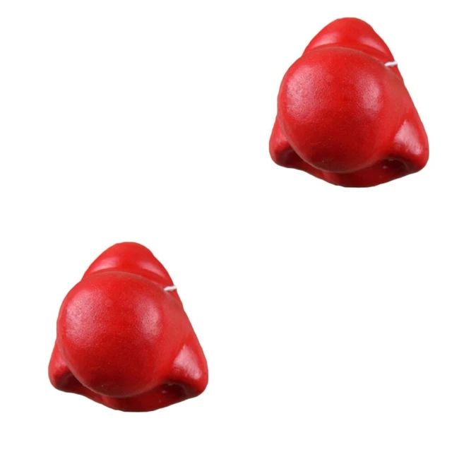 2x Plastic Red Nose Clown Nose Prop Christmas Glowing Nose Plastic Clown Nose