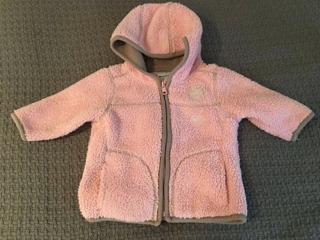 Cardigan con cerniera NEXT bambina rosa cappotto morbido sherpa giacca con cappuccio taglia 3-6 m