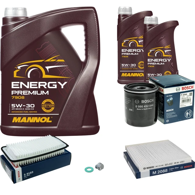 Inspektionspaket Mit MANNOL Energy Premium 5W-30 7L, Ölfilter, Luftfilter & Innenraumfilter
