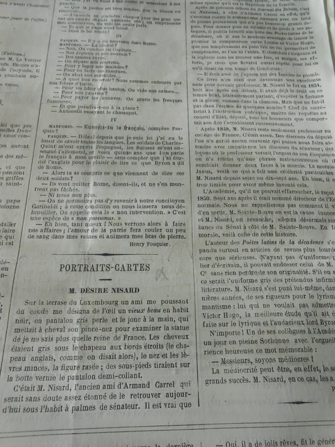 ARTICLE 1867 PORTRAITS Cartes M. Désire Nisard EUR 8,50 PicClick FR
