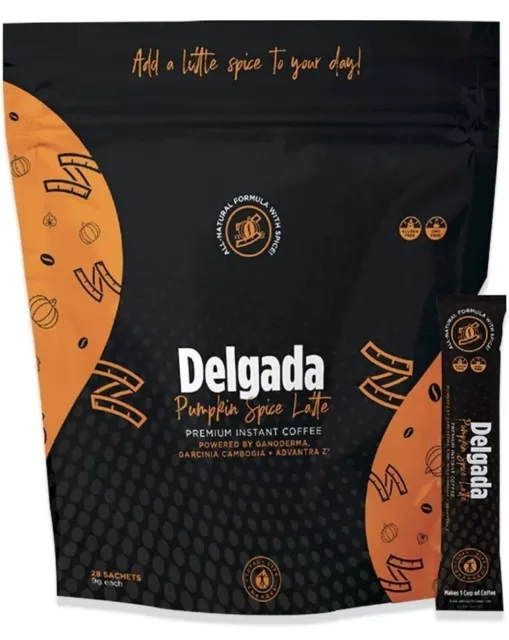TLC Delgada Coffee Pumpkin Spice Latte 28 Pk Weight loss Diet TRUE LIFE CHANGES TLC Delgada Coffee Pumpkin Spice Latte 28 Pk Weight loss Diet TRUE LIFE CHANGES