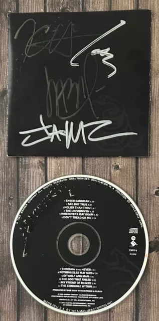 Metallica Black Album CD Signed Enter Sandman Unforgiven Metal Autographed