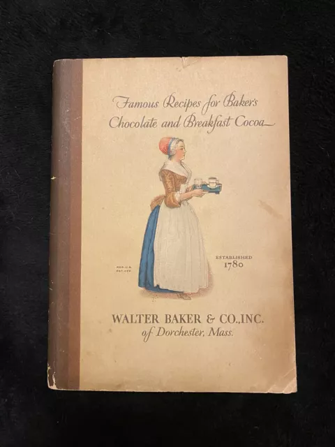 Antique Famous Recipes Baker's Chocolate and Breakfast Cocoa 1928