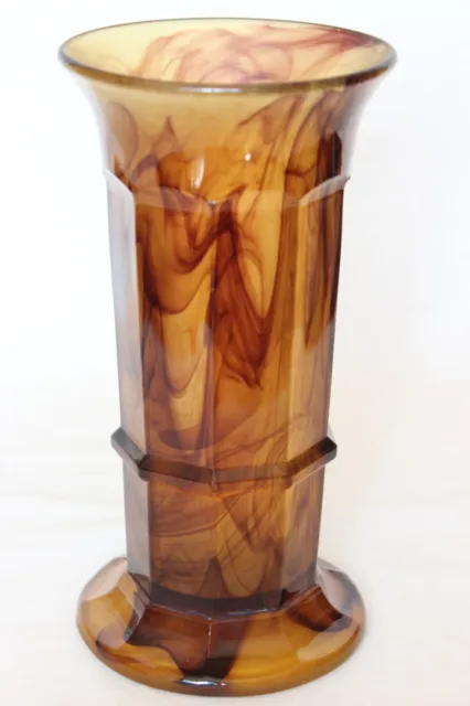 Art Deco Amber Cloud Glass Column Vase by Davidson