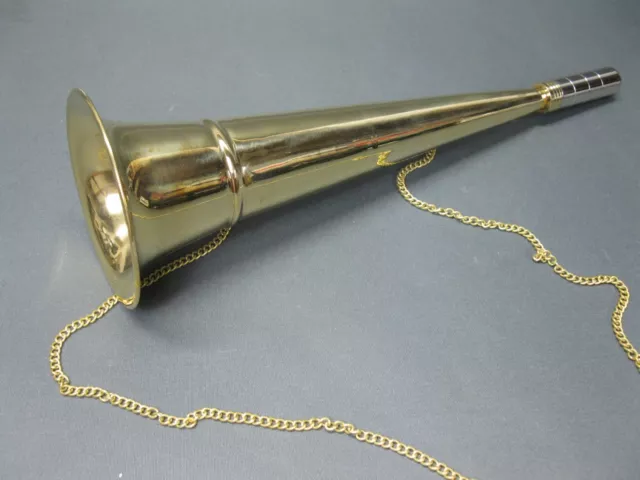 Messing Stethoskop Hörrohr Hearing Pipe Hörmaschine Ear Trumpet 33 cm mit Kette